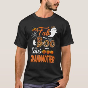 T-shirt Leopard Fab Boo Lous Grand-mère Éffrayant Hallowee