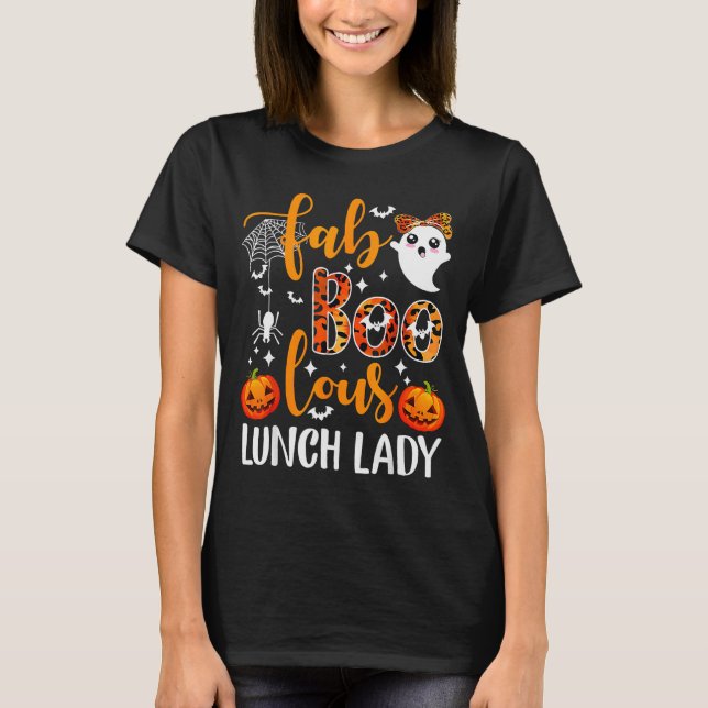 T-shirt Leopard Fab Boo Lous Lunch Lady Matching Group Tee (Devant)