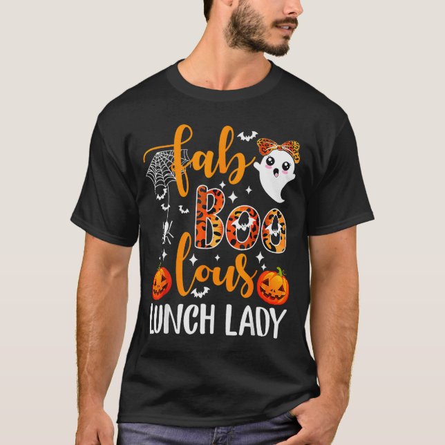 T-shirt Leopard Fab Boo Lous Lunch Lady Matching Group Tee (Devant)