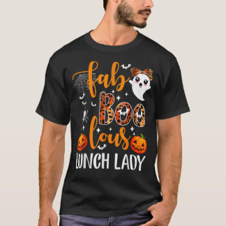 T-shirt Leopard Fab Boo Lous Lunch Lady Team Teacher Spook