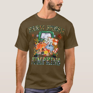 T-shirt Leopard Farm Citrouilles frais, Happy Halloween Pu
