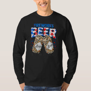 T-shirt Leopard Fireworks & Beer C'est pourquoi je suis ic