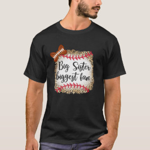 T-shirt Leopard Football Big Sister Plus Grand Jeu De Vent
