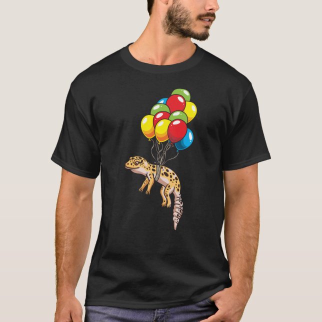T-shirt Leopard Gecko Avec Balloons Cadeau (Devant)