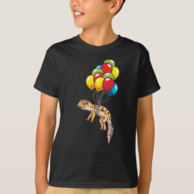 T-shirt Leopard Gecko Avec Balloons Cadeau (Devant)