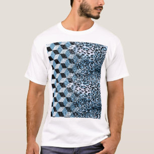 T-shirt Léopard Géométrique, Design de peau animale.