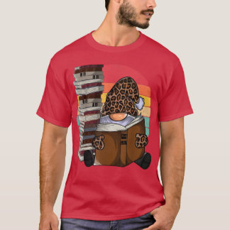 T-shirt Léopard gnome de jardin lecture livres, gnomes de 