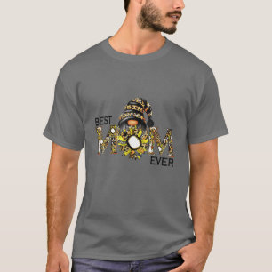 T-shirt Leopard Gnome Sun-Flower Bonne fête des mères B-Es