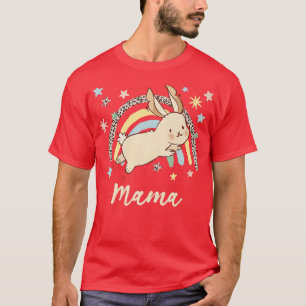 T-shirt Leopard Graphic Rainbow Bunny Mama