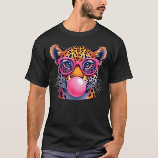T-shirt Léopard Guépard Mignon Jaguar Chat Lunettes de Sol