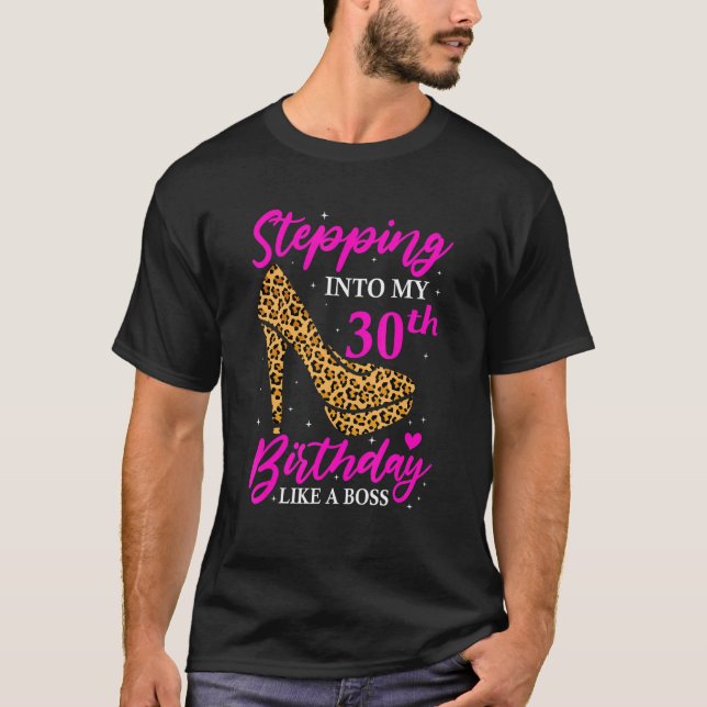 T-shirt Leopard High Heel Stepping Dans Mon 30e Anniversai (Devant)