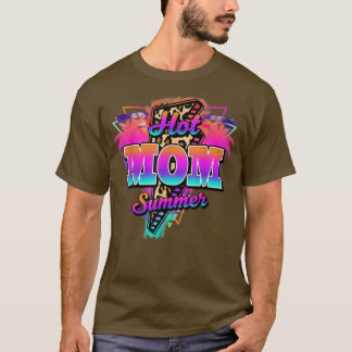 T-shirt Leopard Hot Maman Été, Mère vacances Plage Summ