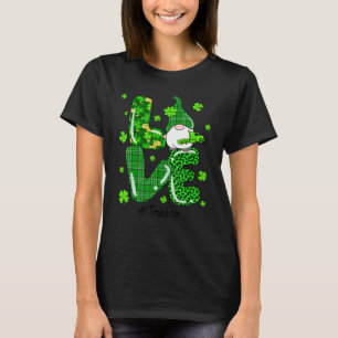 T-shirt Leopard Irlandais Green Plaid Trucker Gnome St Pat