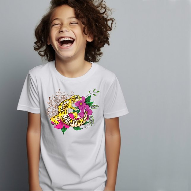 T-shirt Léopard jaune Gecko Vert (Créateur téléchargé)
