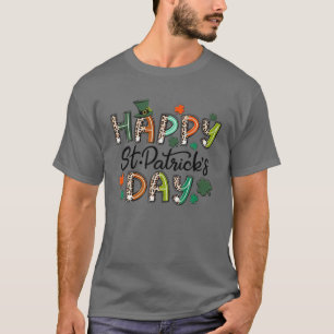 T-shirt Leopard Joyeux St. Patrick's Day Leprechaun Casque