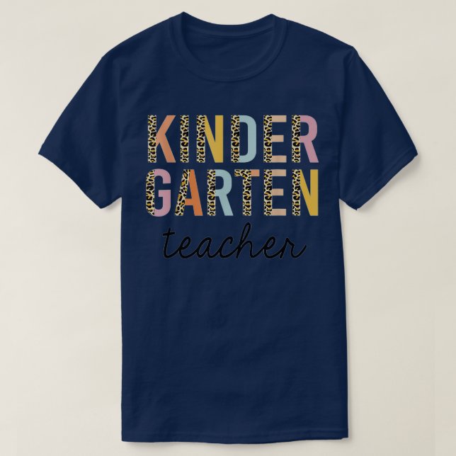 T-shirt Leopard Kindergarten Enseignant Kinder Retour à l' (Design devant)