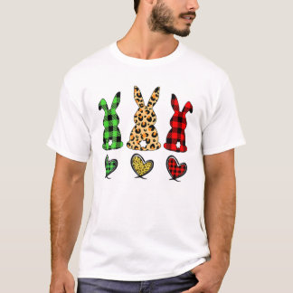 T-shirt Leopard Lapin de Pâques Trio Mignonne Jour de Pâqu