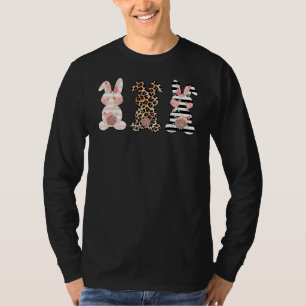 T-shirt Leopard Lapin de Pâques Trio Mignonne Jour de Pâqu