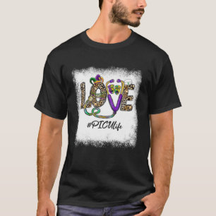 T-shirt Leopard Love PICU Life Stéthoscope Nurse Mardi Gra