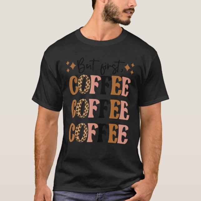 T-shirt Leopard Mais Premier Café Addict Caféine (Devant)