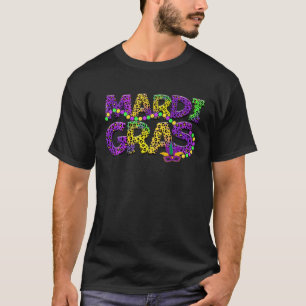 T-shirt Léopard Mardi Gras Avec Des Perles Drôle Parade 