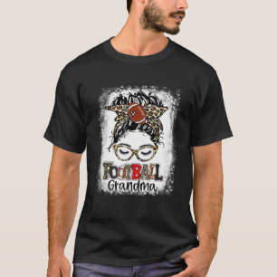 T-shirt Leopard Messy Bun Grandma Life Football Grandma Mo