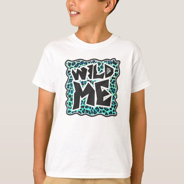 T-shirt Léopard noir et Turquoise (Devant)