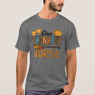 T-shirt Leopard One Thankful Nurse Thanksgiving Fall Scrub