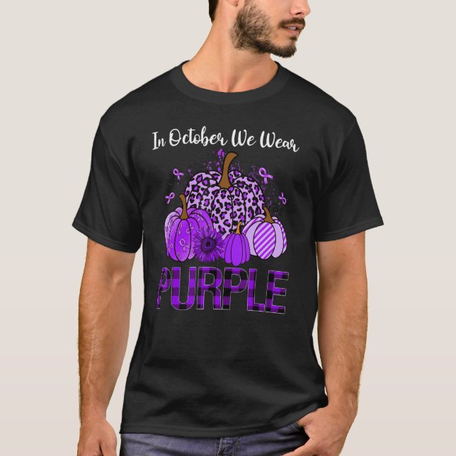 T-shirt Leopard Pumpkin In October We Wear Purple Domestic (Devant)