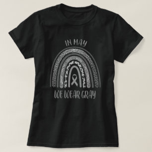T-shirt Leopard Rainbow Cancer Du Cerveau En Mai Nous Port