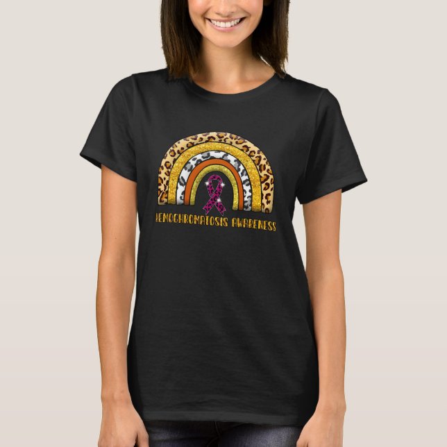 T-shirt Leopard Rainbow Hemochromatosis Warrior (Devant)