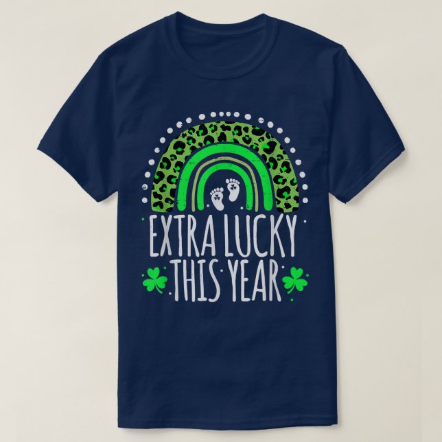 T-shirt Leopard Rainbow Jour de la Saint Patrick Grossesse (Design devant)