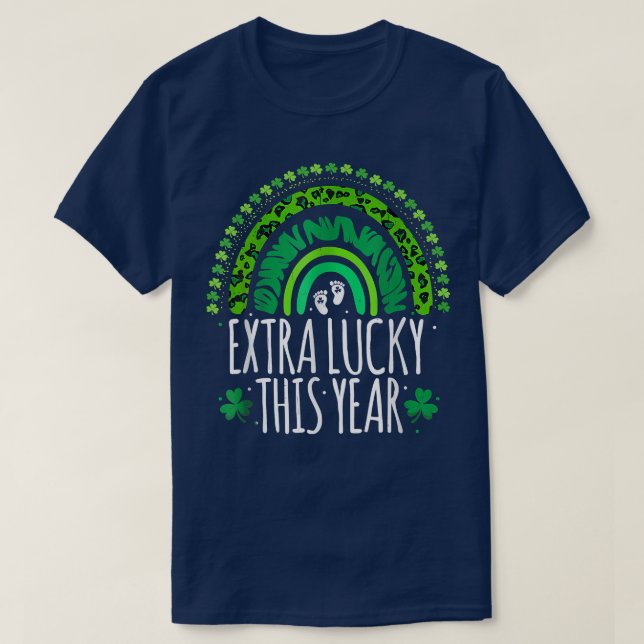 T-shirt Leopard Rainbow Jour de la Saint Patrick Grossesse (Design devant)