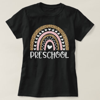 T-shirt Leopard Rainbow, Professeur À L'École Préscolaire