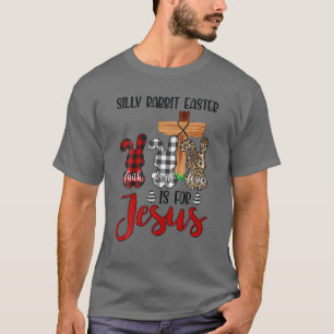 T-shirt Leopard Red Plaid Bunny, Silly Rabbit Easter Is Fo