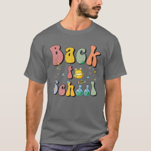 T-shirt Leopard Retour À L'École Sourire Visage Enseignant