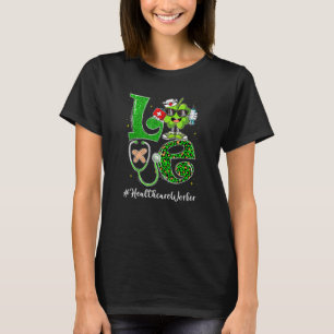 T-shirt Leopard Shamrock Love Healthcare Worker St Patrick