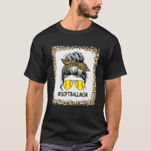 T-shirt Leopard Softball Maman Softball Jour Vibes Mothe