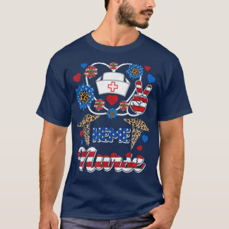 T-shirt Leopard Sunflower HEME Nurse American Flag Amusant