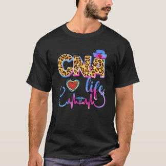 T-shirt Leopard Tie Dye CNA Life Stethoscope Leopard Nurse