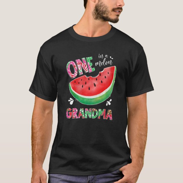 T-shirt Leopard Tie Dye One In A Melon Grandma Watermelon  (Devant)