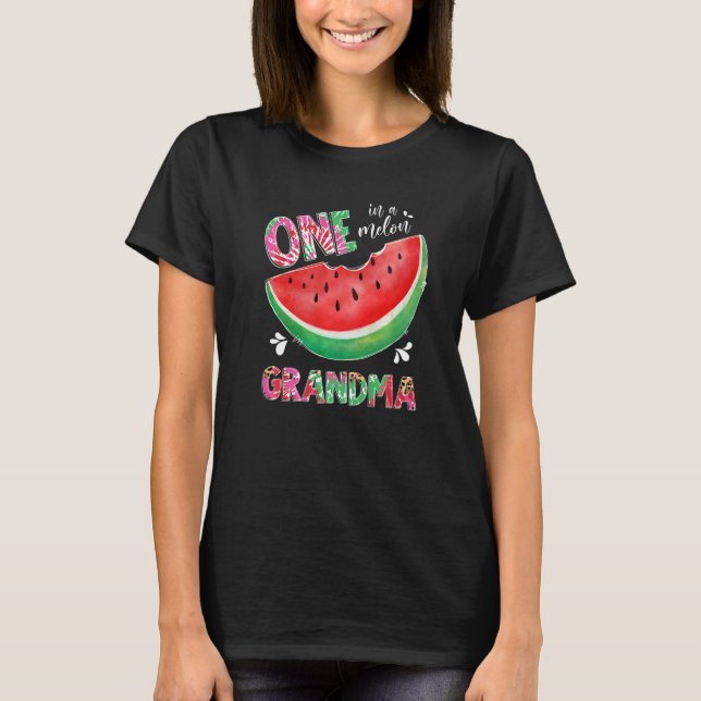 T-shirt Leopard Tie Dye One In A Melon Grandma Watermelon  (Devant)