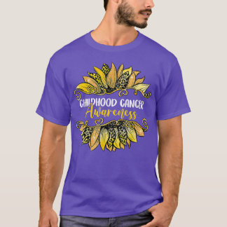 T-shirt Leopard Tournesol Enfance Cancer Sensibilisation r