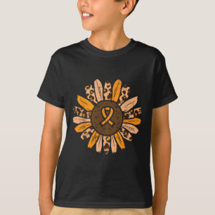 T-shirt Léopard Tournesol Orange Ruban Cancer Leucémie Aw