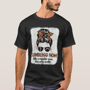 T-shirt Leopard Tumbling Maman mignonne Messy Bun Gymnasti