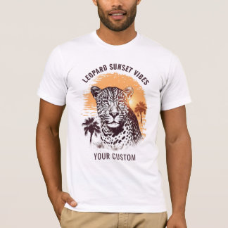 T-shirt Leopard vintage au coucher du soleil