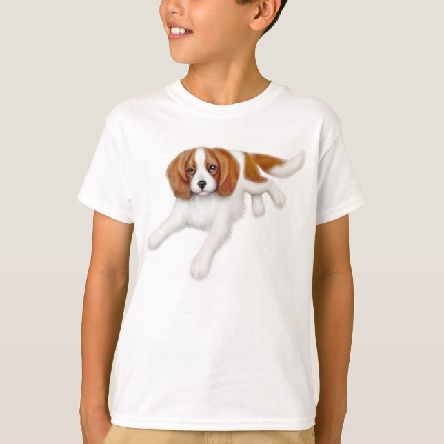 T-shirt L'épagneul cavalier du Roi Charles badine le (Devant)