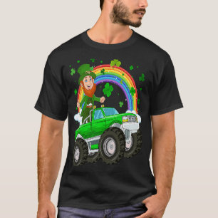 T-shirt Leprechaun Drive Monster Truck Shamrock Leaf St Pa