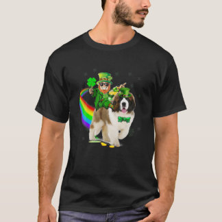 T-shirt Leprechaun équitation Saint Bernard Jour de la Sai
