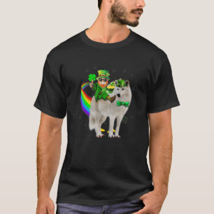 T-shirt Leprechaun équitation Samoyed Chien Jour de la Sa